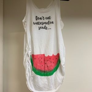 Watermelon seeds maternity tank top